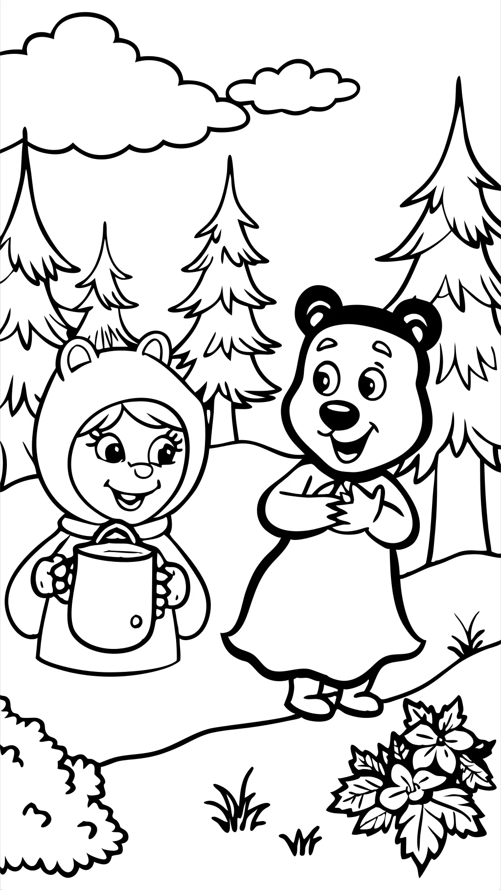 coloring pages masha and the bear